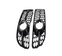 Front Bumper Honeycomb Mesh Fog Light Grille Cover | Bumper Fog Lamp Bezel Compatible With Audi A4 B7 S4 B7 A4 S-Line 2005-2008 8E0807681F 8E0807682F(BLACK)