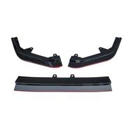 Front Bumper Lip 3PCS ABC For Civic 11th Gen 2022 2023 Front Splitter Bumper Lip Spoiler Body Kit Tuning Accessories(Black Red 4pcs)