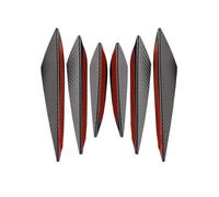 Front Bumper Lip Diffuser Car Modified Surround Crash Strip Carbon Fiber Stripe 6 Piece Set Universal Crescent Wind Front Bumper Side Skirt Spoiler(Carbon Fibre)