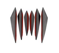 Front Bumper Lip Diffuser Car Modified Surround Crash Strip Carbon Fiber Stripe 6 Piece Set Universal Crescent Wind Front Bumper Side Skirt Spoiler(Black)