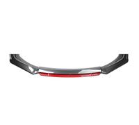 Front Bumper Lip Fit for GMC Terrain, Matte Black PP Painted Sport Front Spoiler Lip Splitter Bumper Carbon Fiber 3 Pcs(Black red)