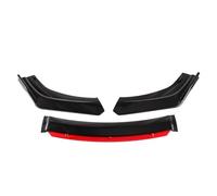 Front Bumper Lip For Mini For Cooper For R55 R56 For F55 F56 Front Lip Spoiler Body Kit Tuning Diffuser Universal Front Lip Front Bumper Spoiler(Black-Red)