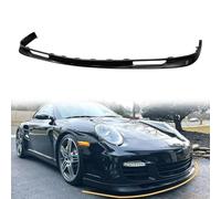 Front Bumper Lip Spoiler, Compatible with 2007-2013 Porsche 997 911 Turbo & S(Not Fit GT3 Or Non-Turbo Model), PU Black OEM Factory Style Add-on Splitter Air Dam Chin Protector