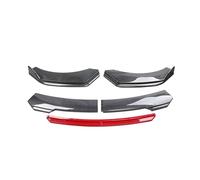 Front Bumper Lip Spoiler Splitter For A&cura For TLX Aspec 2015-2022 Car Front Body Bumper Spolier Lip Chin Diffuser Splitter Air Dam Kit Protector Guard Covers LOCKMEIHUA(Carbon Fiber Red)