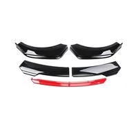 Front Bumper Lip Spoiler Splitter For Fiat For 500 595 Abarth Car Front Body Bumper Spolier Lip Chin Diffuser Splitter Air Dam Kit Protector Guard Covers LOCKMEIHUA(Black Red)