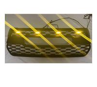 Front Bumper Mask Mesh Cover Abs Grille Grid Compatible With Toyota Hilux Rocco 2018 2019 2020 Exterior Modify Led Racing Grills(SILVER LOGO1)