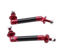 Front Bumper Spoiler 2PCS Universal Racing Car Front Rear Bumper Lip Splitter Spoiler Support Bar Kit Pull Strut Rod Adjustable 13.5cm Black Red Silv.(B)