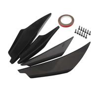 Front Bumper Spoiler 4pcs Universal Car Front Bumpers Spoilers Set Scratch Strip Body Kits Lip Canards Splitter Trim Protector Decorative Diffuser(Black)