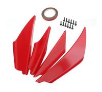 Front Bumper Spoiler 4pcs Universal Car Front Bumpers Spoilers Set Scratch Strip Body Kits Lip Canards Splitter Trim Protector Decorative Diffuser(Red)
