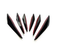 Front Bumper Spoiler 6pcs Set Universal Car Tuning Canard Front Bumper Lip Decoration Diffuser Splitter Fin Body Spoiler Canard Valence Chin Front Bumper Lip Splitter(Black 6pcs)