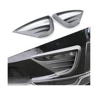 Front Bumper Spoiler For Tesla For Model Y 2020 2021 2022 2023 Car Fog Lamp Spoiler Blade Trim Protective Cover Woof Tooth Wind Knife ABS Decoration Sticker(Matte Carbon Fiber)