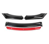 Front Bumper Spoiler For VW For J&etta MK6 Car Front Spoilers 4PCS Side Spoiler Splitter Diffuser Cover Guards Bumper Lip(Black Red)