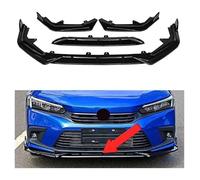 Front Bumper Spoiler Lip For Eleventh 11th Generation For Civic 2021-2022 Front Bumper Lip Chin Spoiler Carbon Fiber Look Diffuser Diffusor Normal-C Matte Black(BGlossyBlack)
