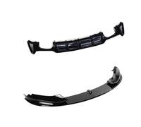 Front Bumper Spoiler Set For F32 For F33 For F36 For 4 Series 435i Front Bumper Spoiler Lip Blade Rear Diffuser Bilateral Exhaust Double Out(Glossy Black)