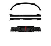 Front Bumper Spoiler Set For Tesla For Model Y 2021-2024 Front Lip Chin Guard Trim Cover Modified Side Skirt LED Lamp Diffuser Accessories(Bright Black)