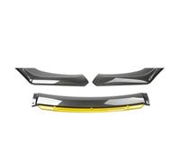 Front Bumper Spoiler Splitter Lip 4pcs/set Universal Car Front Bumper Lip Splitter Detachable Chin Spoiler Exterior Parts Accessories(Carbon look yellow)