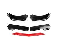 Front Bumper Spoiler Universal Most Car Front Bumper Lip Sharp Gloss Black Red TongueChin Spoiler Splitter Diffuser Body Kit Trim Air Dam Protector(A-Black)