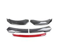 Front Bumper Spoiler Universal Most Car Sharp Gloss Black Red Tongue Front Bumper Lip Chin Spoiler Splitter Diffuser Body Kit Trim Air Dam Protector(B-Carbon Black)