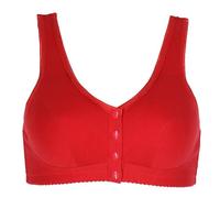 Front Button Postoperative Bra For Seniors Older Women Cotton Vest Mastectomy Pocket Bra Wireless Post Surgery Top(Red,3XL)