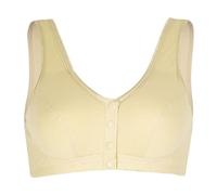 Front Button Postoperative Bra For Seniors Older Women Cotton Vest Mastectomy Pocket Bra Wireless Post Surgery Top(Beige,L)