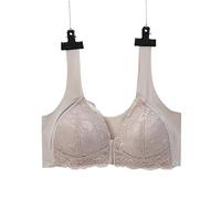 Front Button Underwire Plus Size Bra, Women's Seamless Lace Bra, U-shaped Beautiful Back N Bra