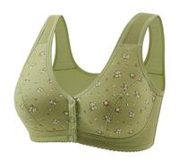 Front Button Wireless Bra Front Fastening Bras Plus Size Wireless Push Up Women Soft Comfort Underwear Wide Shoulder Straps Full Coverage Fronts Closure Sports Bralette Cotton Vest Bra for The Elderly