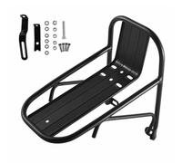 Front Carrier Front Rack Cargo Rack Luggage Rack Basket Mount Aluminum Alloy Stable Triangular Support High Load Easy Install suitable for city riding, Black Front Rack With Screw Accessories