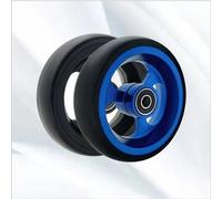 Front Casters, 4in/5in PU Solid Wheelchair Wheels - Replacement Casters, Universal, Red (Blue, 100mm/4in)