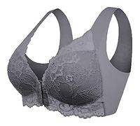 Front Closure Beauty Back Comfy Bra,5D Shaping Push Up Seamless No Trace Beauty Back Sports Comfy Bra,Womens Casual Comfort Lace bra (Gray,XL)