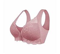 Front Closure Beauty Back Comfy Bra,5D Shaping Push Up Seamless No Trace Beauty Back Sports Comfy Bra,Womens Casual Comfort Lace bra (Pink,L)
