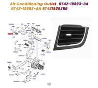Front Dash Central Dashboard Air Vent Louver/Fit For Ford Edge 2010-2014 Air Conditioning Outlet(Black Left Front)