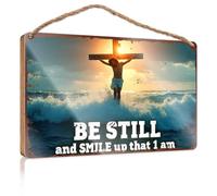 Front Decorative Wooden Sign Be Still And Smile: Finding Peace Amidst Life'S Waves Wooded Sign Funny Bathroom Decor Decore For Room(20X30CM)