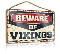 Front Decorative Wooden Sign Beware of Vikings Wooden Sign Decorative Hanging Sign Balcony Decor (Size : 15X28CM)