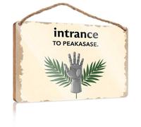 Front Decorative Wooden Sign Exploring The Intricate Entrance To Peakasase: A Journey Through Wooded Sign Funny Bathroom Decor Decore For Room(23X35CM)