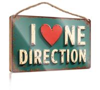 Front Decorative Wooden Sign I Love One Direction Vintage Sign Wooded Funny Bathroom Decor Decore For Room(15X28CM)