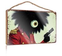 Front Decorative Wooden Sign Monstrous Soldier In Red Uniform Holding Gun Wooded Sign Wood Decor Sign Front Door Decor(23X35CM)