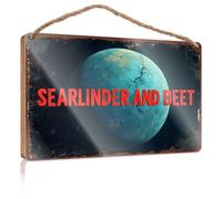 Front Decorative Wooden Sign Searlinder And Beet: A Cosmic Collaboration Wooded Sign Funny Bathroom Decor Decore For Room(20X30CM)