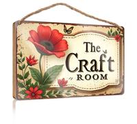 Front Decorative Wooden Sign The Craft Room Signage Home Decor Farmhouse Office Signs For Desk Funny(23X35CM)