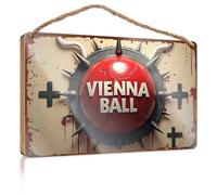 Front Decorative Wooden Sign Vienna Ball: A Bloody And Spiky Adventure Wooded Sign Funny Bathroom Decor Decore For Room(20X30CM)