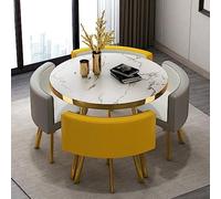 Front Desk Reception Counter Retail Counter Checkout Cashier Office Locker Table with Drawers Cable，Small Round Tables & PU Leather Chairs for Shops, Meetings, Negotiation - Office Conferenc
