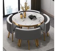Front Desk Reception Counter Retail Counter Checkout Cashier Office Locker Table with Drawers Cable，Small Round Tables & PU Leather Chairs for Shops, Meetings, Negotiation - Office Conferenc