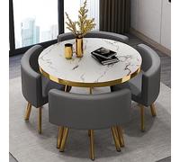 Front Desk Reception Counter Retail Counter Checkout Cashier Office Locker Table with Drawers Cable，Small Round Tables & PU Leather Chairs for Shops, Meetings, Negotiation - Office Conferenc