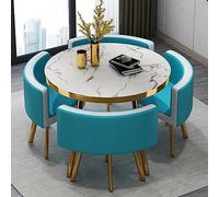 Front Desk Reception Counter Retail Counter Checkout Cashier Office Locker Table with Drawers Cable，Small Round Tables & PU Leather Chairs for Shops, Meetings, Negotiation - Office Conferenc