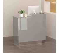 Front Desk Reception Counter Retail Counter Checkout Cashier Office Locker Table with Drawers Cable，Modern Reception Desk with Open Shelves80 cmLED Light & Lockable DrawerLobby Welcome Table