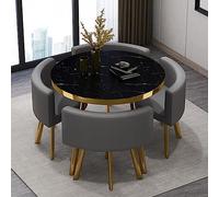 Front Desk Reception Counter Retail Counter Checkout Cashier Office Locker Table with Drawers Cable，Small Round Tables & PU Leather Chairs for Shops, Meetings, Negotiation - Office Conferenc