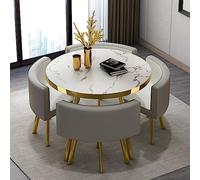 Front Desk Reception Counter Retail Counter Checkout Cashier Office Locker Table with Drawers Cable，Small Round Tables & PU Leather Chairs for Shops, Meetings, Negotiation - Office Conferenc