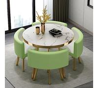 Front Desk Reception Counter Retail Counter Checkout Cashier Office Locker Table with Drawers Cable，Small Round Tables & PU Leather Chairs for Shops, Meetings, Negotiation - Office Conferenc