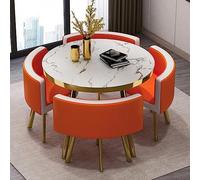 Front Desk Reception Counter Retail Counter Checkout Cashier Office Locker Table with Drawers Cable，Small Round Tables & PU Leather Chairs for Shops, Meetings, Negotiation - Office Conferenc