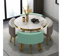 Front Desk Reception Counter Retail Counter Checkout Cashier Office Locker Table with Drawers Cable，Small Round Tables & PU Leather Chairs for Shops, Meetings, Negotiation - Office Conferenc