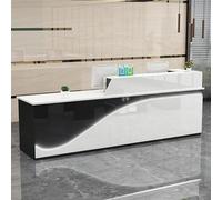 Front Desk Reception Counter Retail Counter Checkout Cashier Office Locker Table with Drawers，Front Counter Desk with Lockable Drawer,Modern Retail Counter for Checkout,Computer Workstation